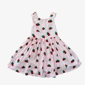 Mini Boden Strawberry Harper Cross Back Dress 3-4